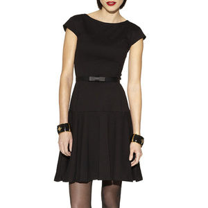 Black Flounce Drop waist Dress